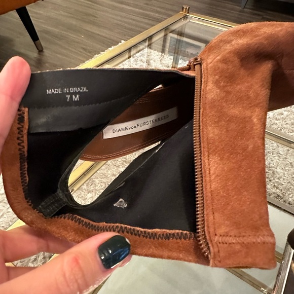 🥳 Diane Von Furstenberg Suede Open Toe Dress Bootie - Picture 6 of 9